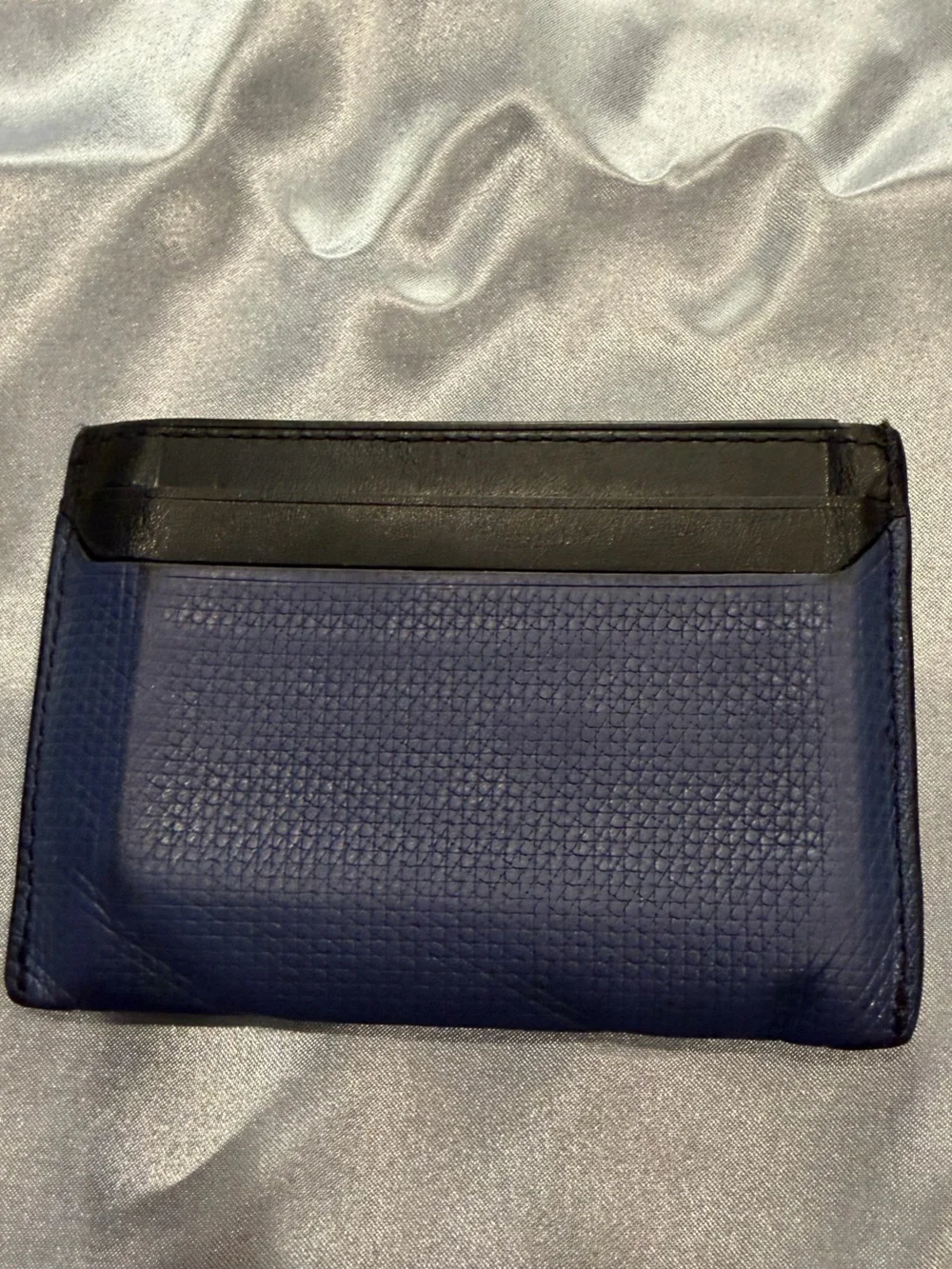 TUMI Blue Textures Leather Card Holder Wallet - Nassau/Monaco Slim Card Holder